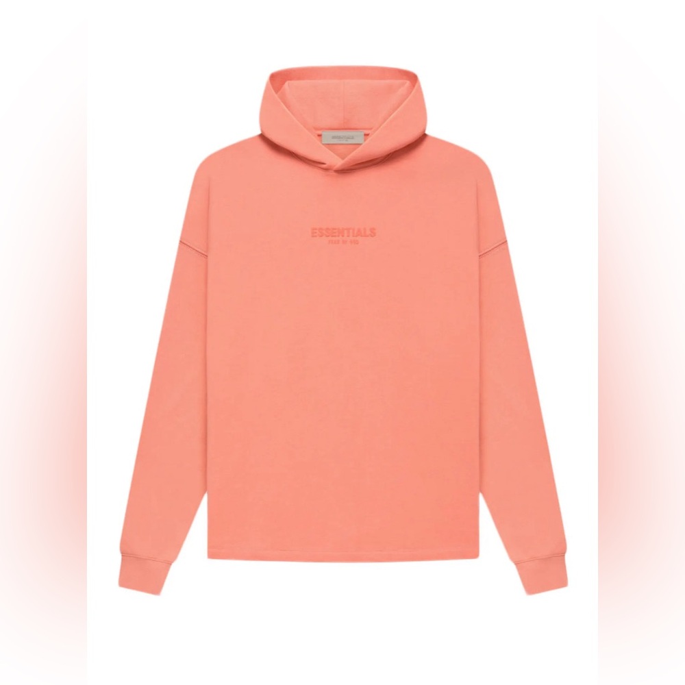 Fear of God Essentials Relaxed Hoodie
Coral. Large fits an extra large
